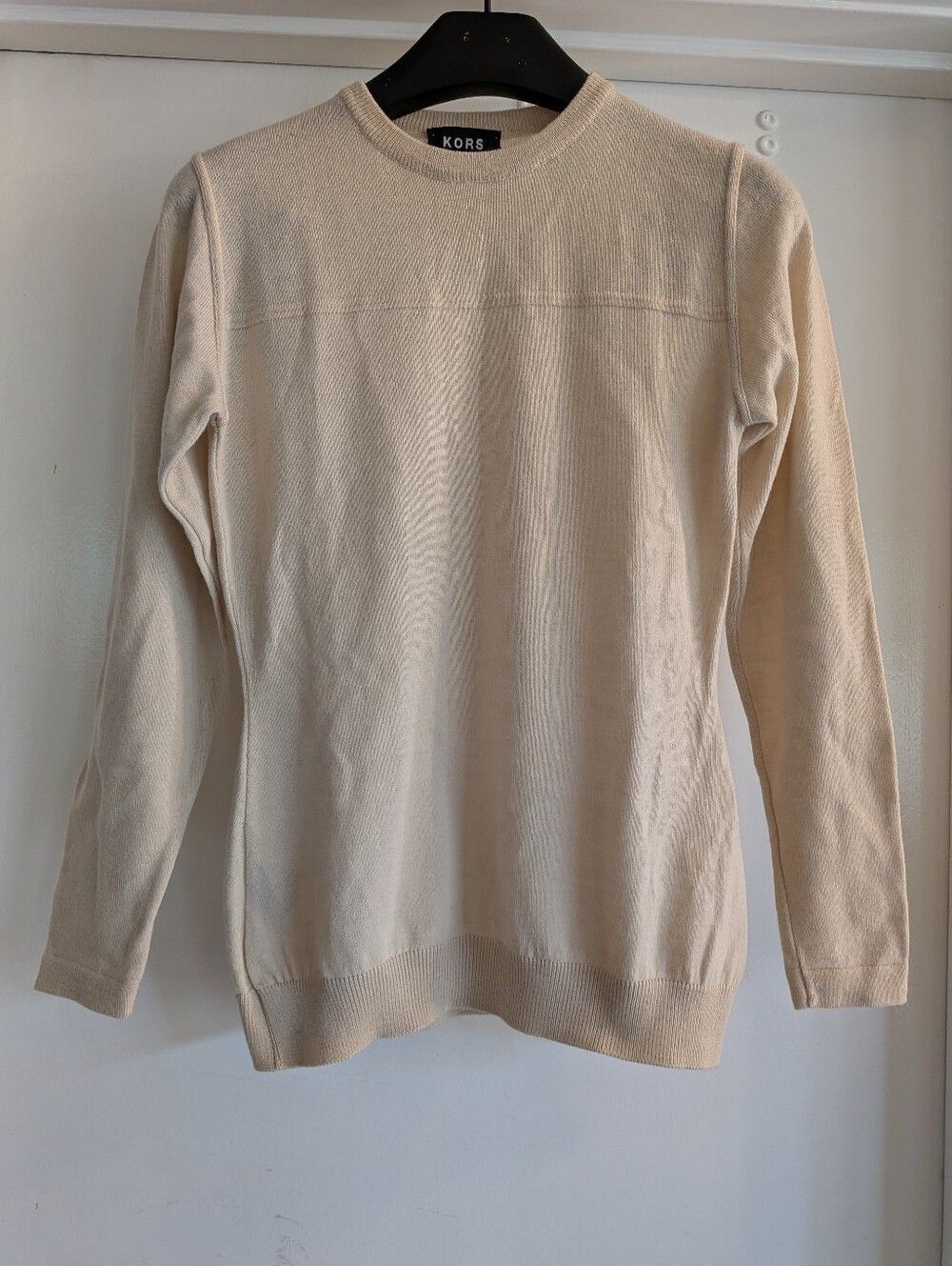 KORS Michael Cream Crewneck Sweater - Women's 100% Lambs wool Made In Italy M